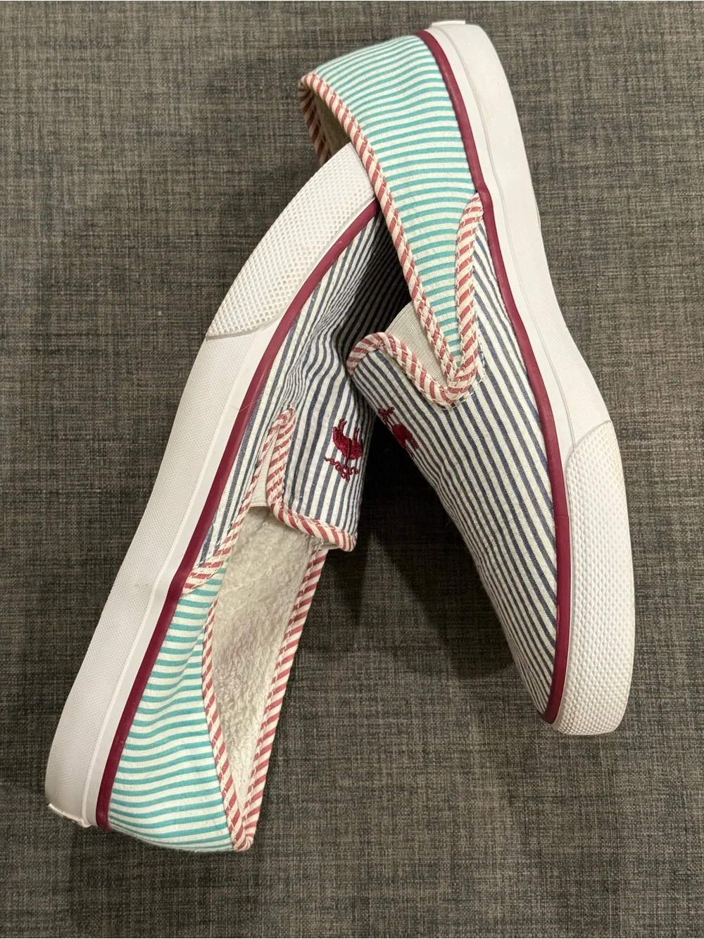 Sperry X Brooks Brothers Seersucker Men’s Striped Slip-On Boat Shoes